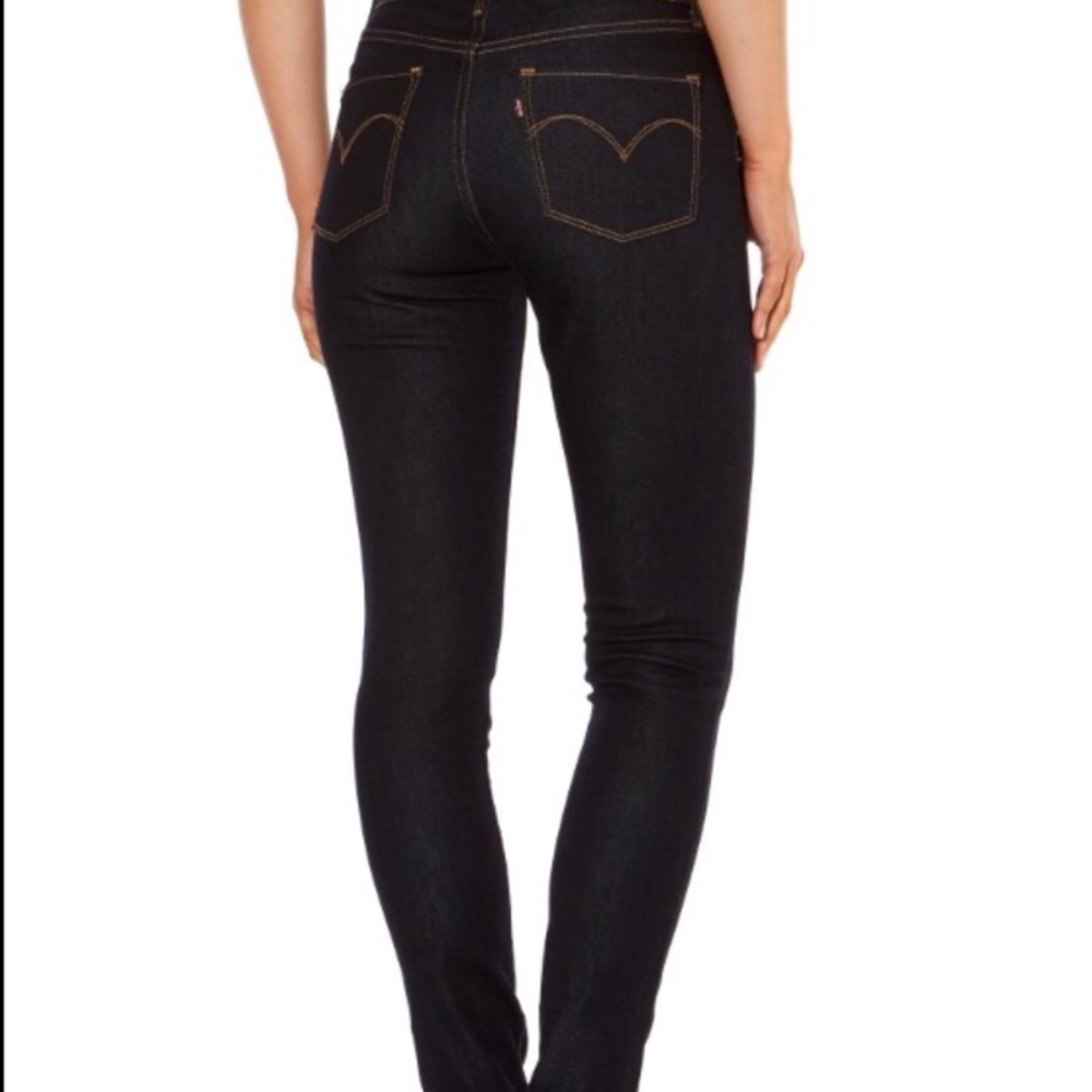 Levis high rise skinny dark denim jeans
